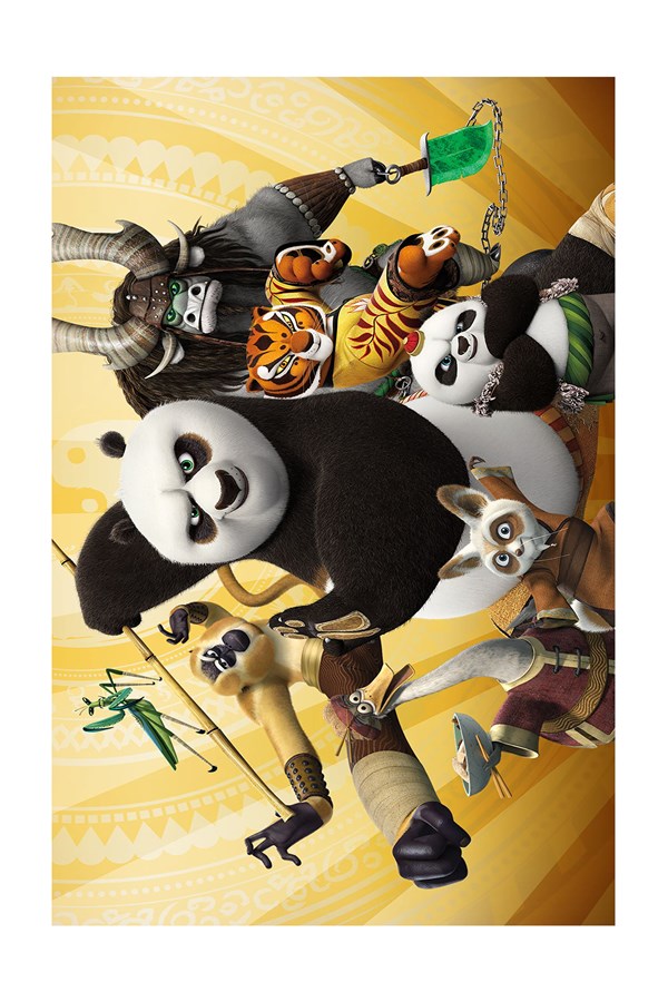 Dijital Baskılı Yıkanabilir Kung Fu Panda Temalı Kaymaz Taban Çocuk Halısı