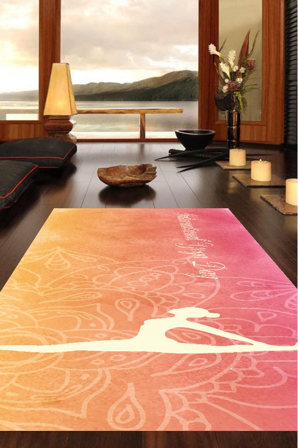 Dijital Baskılı Kaymaz Taban 8 Mm Pilates Yoga Matı Egzersiz Minderi