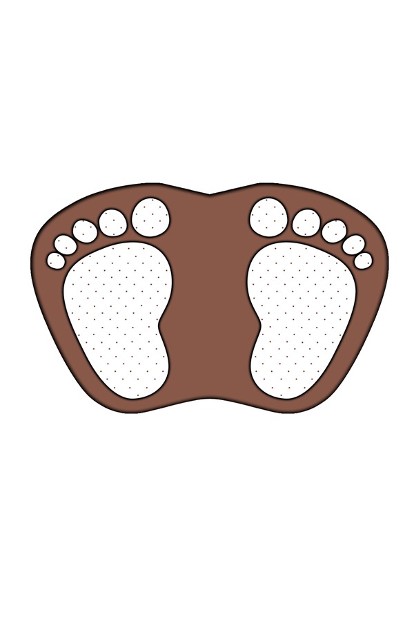 Dekoratif Dijital Baskılı Ayak İzi Desenli Banyo Paspası