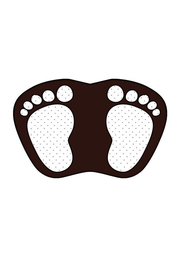 Dekoratif Dijital Baskılı Ayak İzi Desenli Banyo Paspası