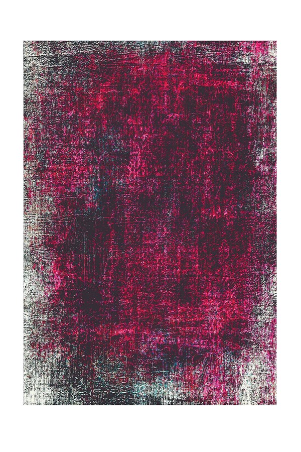 Dijital Baskılı Yıkanabilir Pembe Desenli Modern Kaymaz Taban Halı