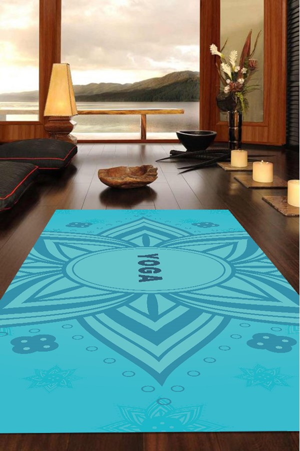 Dijital Baskılı Kaymaz Taban 8 Mm Pilates Yoga Matı Egzersiz Minderi