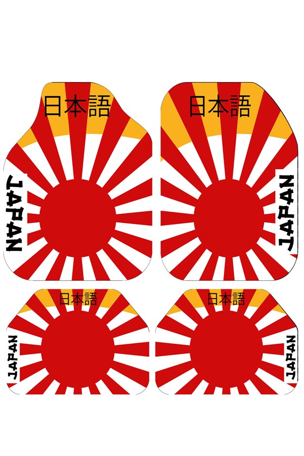 Dekoratif Japon Dekor Desenli Oto Paspas Takımı