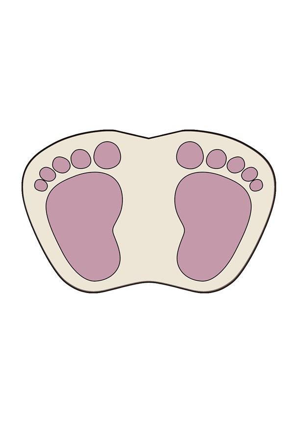 Dekoratif Dijital Baskılı Ayak İzi Desenli Banyo Paspas Takımı