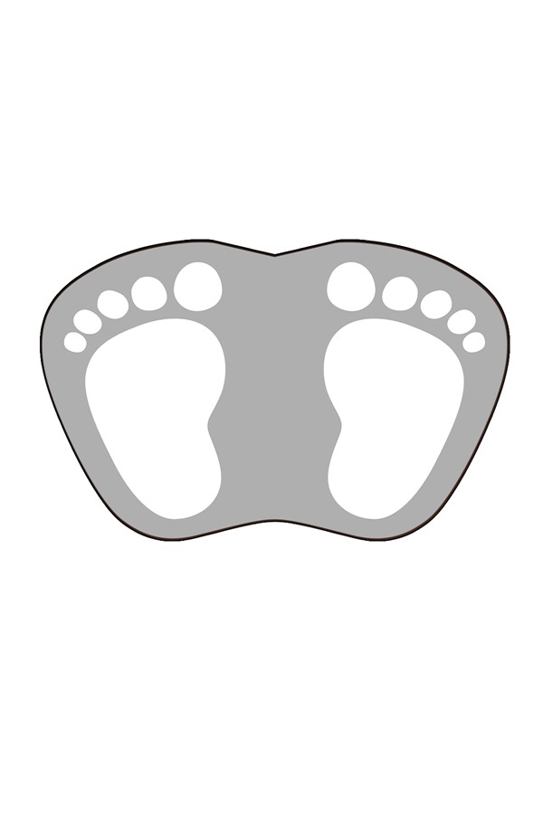 Dekoratif Dijital Baskılı Ayak İzi Desenli Banyo Paspas Takımı