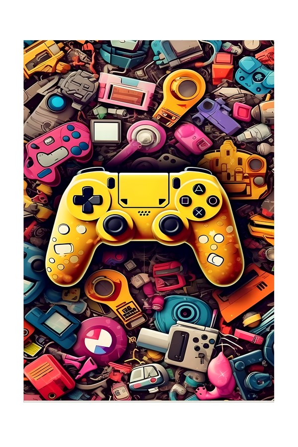 Dijital Baskı Yıkanabilir Oyun Konsolu Desenli Gamer Halı
