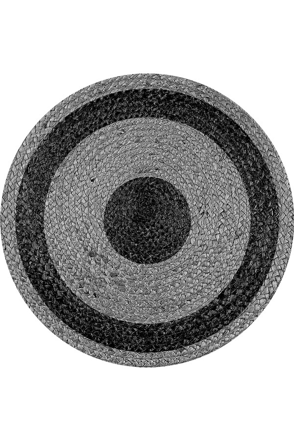 Dijital Baskılı Yıkanabilir Gri Renkli Yuvarlak Kaymaz Taban Halı