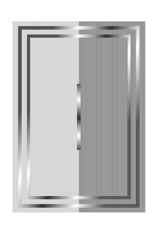 Dijital Baskılı Yıkanabilir Gri Desenli Kaymaz Taban Halı