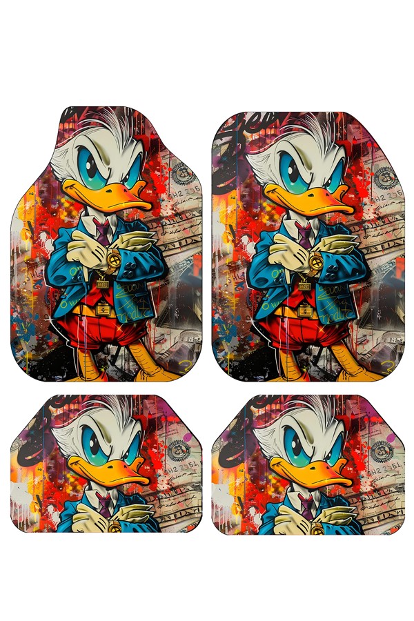 Dekoratif Ördek Desenli Oto Paspas Takımı