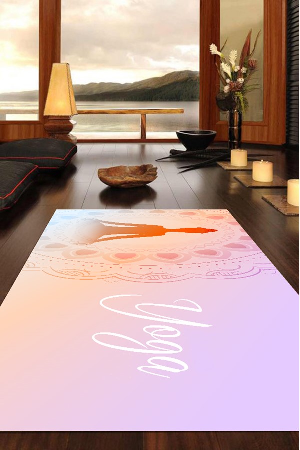 Dijital Baskılı Kaymaz Taban 8 Mm Pilates Yoga Matı Egzersiz Minderi