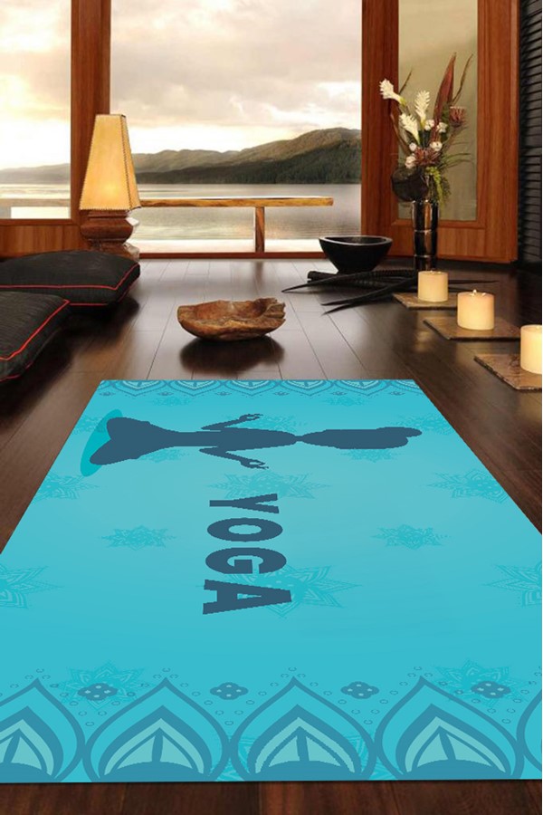 Dijital Baskılı Kaymaz Taban 8 Mm Pilates Yoga Matı Egzersiz Minderi