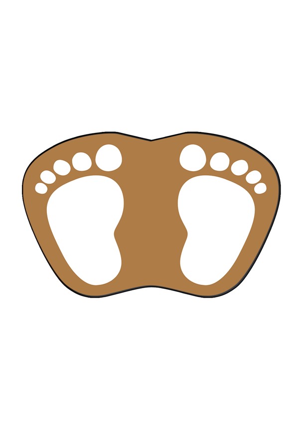 Dekoratif Dijital Baskılı Ayak İzi Desenli Banyo Paspası