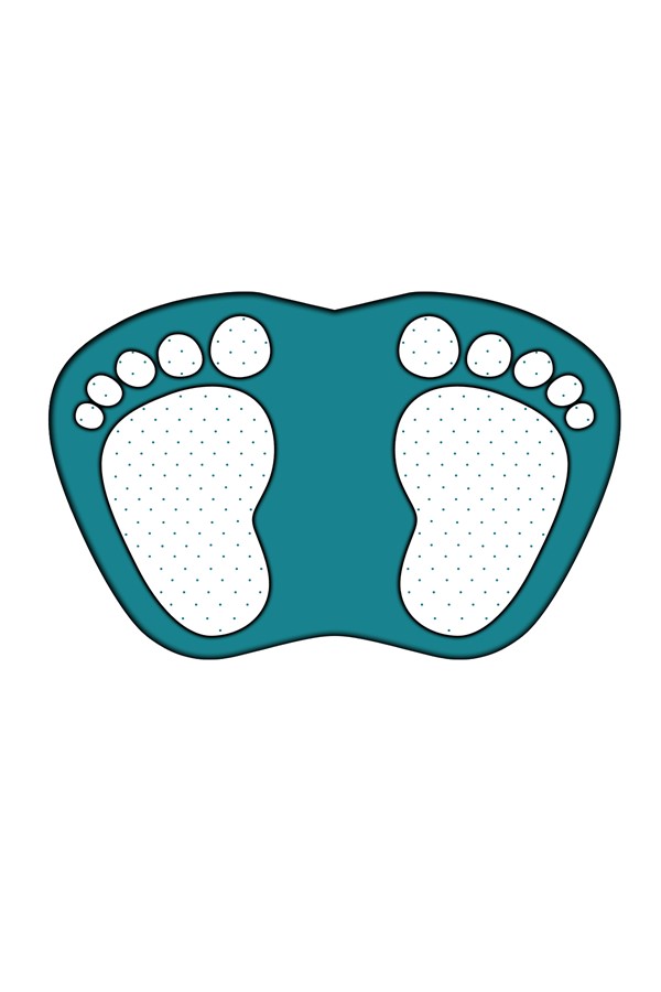 Dekoratif Dijital Baskılı Ayak İzi Desenli Banyo Paspas Takımı