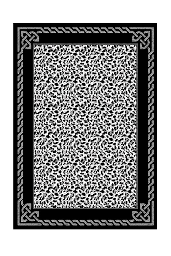 Dijital Baskılı Yıkanabilir Siyah Leopar Desenli Kaymaz Taban Halı