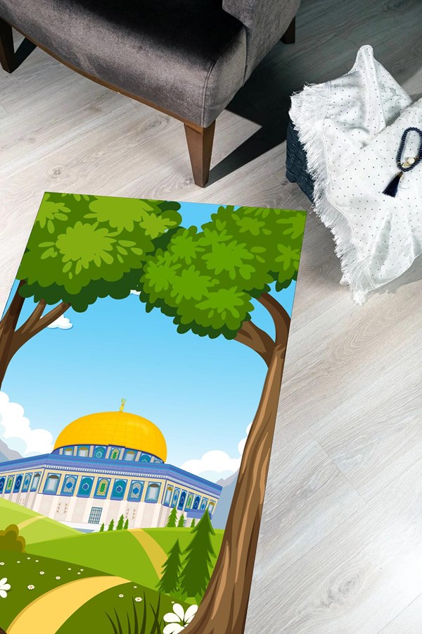 Dijital Baskılı Yıkanabilir Kaymaz Taban Çocuk Seccadesi