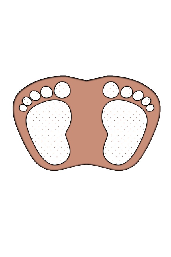 Dekoratif Dijital Baskılı Ayak İzi Desenli Banyo Paspas Takımı