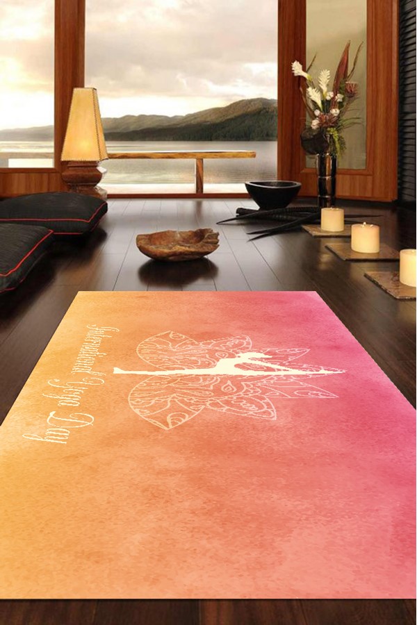 Dijital Baskılı Kaymaz Taban 8 Mm Pilates Yoga Matı Egzersiz Minderi