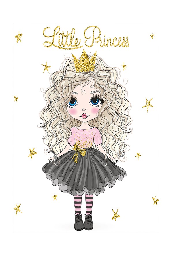 Dijital Baskılı Yıkanabilir Kaymaz Taban Prenses Desenli Kız Çocuk Odası Halısı