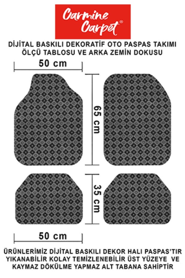 Dekoratif Desenli Oto Paspas Takımı