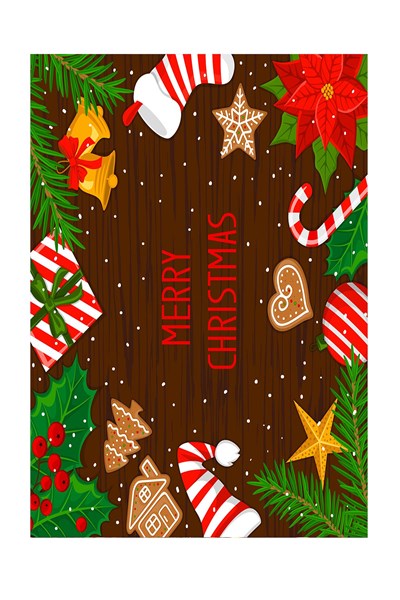 Dijital Baskılı Yıkanabilir Merry Christmas Yazılı Kapı Önü Paspası