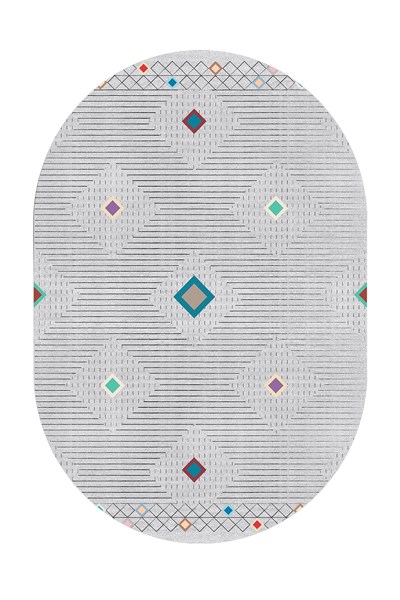 dijital baskılı yıkanabilir gri renkli desenli oval kaymaz taban halı, dijital baskılı yıkanabilir gri renkli desenli oval kaymaz taban halı