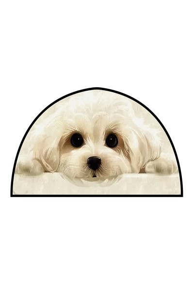 dekoratif dijital baskılı malta köpeği desenli kapı önü paspası, dekoratif dijital baskılı malta köpeği desenli kapı önü paspası