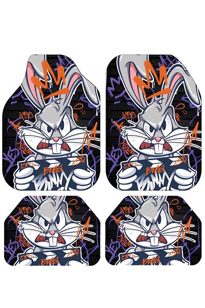 dekoratif bugs bunny desenli oto paspas takımı, dekoratif desenli oto paspas takımı