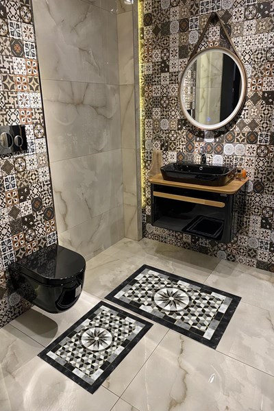 dijital baskılı yıkanabilir siyah gold mermer desenli kaymaz taban 2'li banyo paspas seti, dijital baskılı yıkanabilir siyah gold mermer desenli kaymaz taban 2'li banyo paspas seti