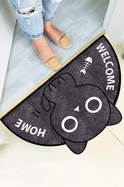 dekoratif dijital baskılı kedi desenli kapı önü paspası, dekoratif dijital baskılı kedi desenli kapı önü paspası