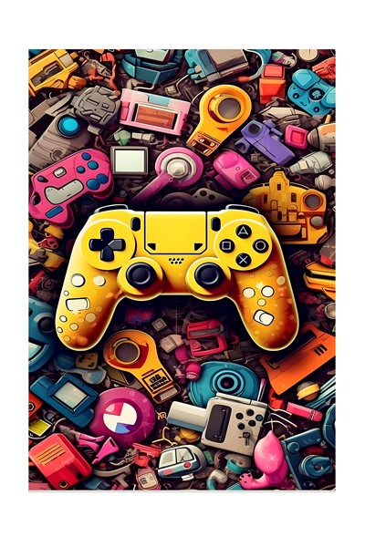 Dijital Baskı Yıkanabilir Oyun Konsolu Desenli Gamer Halı