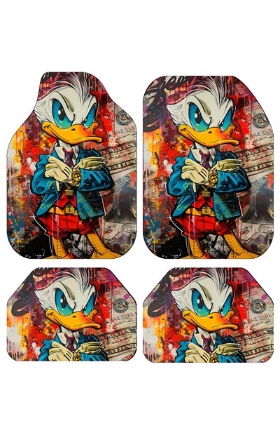 dekoratif ördek desenli oto paspas takımı, dekoratif desenli oto paspas takımı